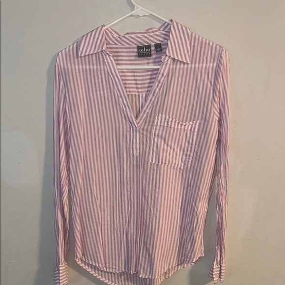 Soho Pink Casual Button Down Shirt - Picture 1 of 5